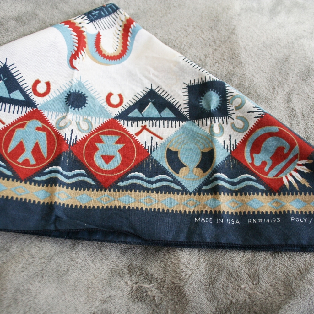 Vintage Scarf with Indigenous American motifs